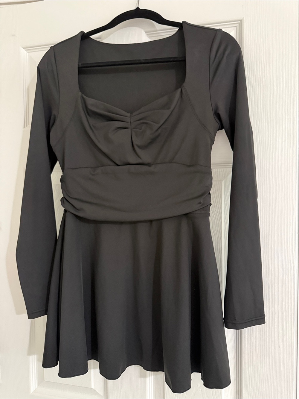 Long Sleeve Black Women's Skater Mini Dress